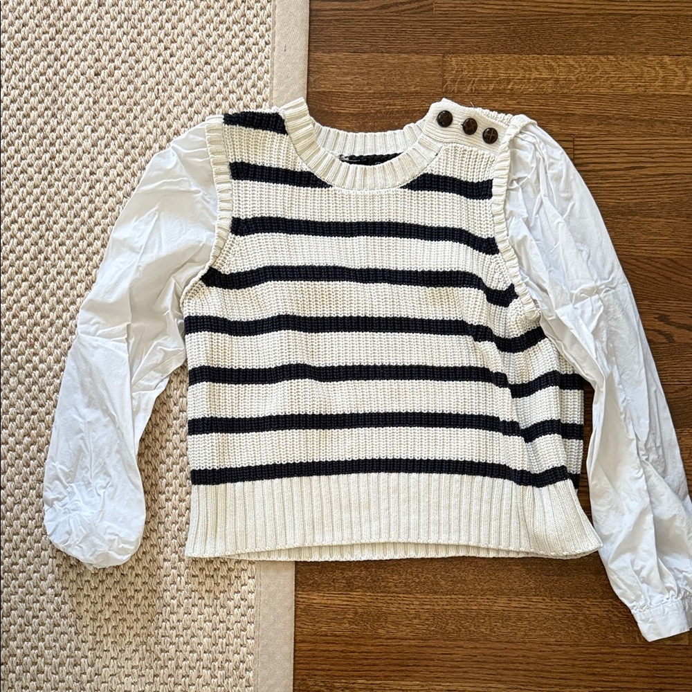 Rails Bambi White Cream Striped Knit Top XL